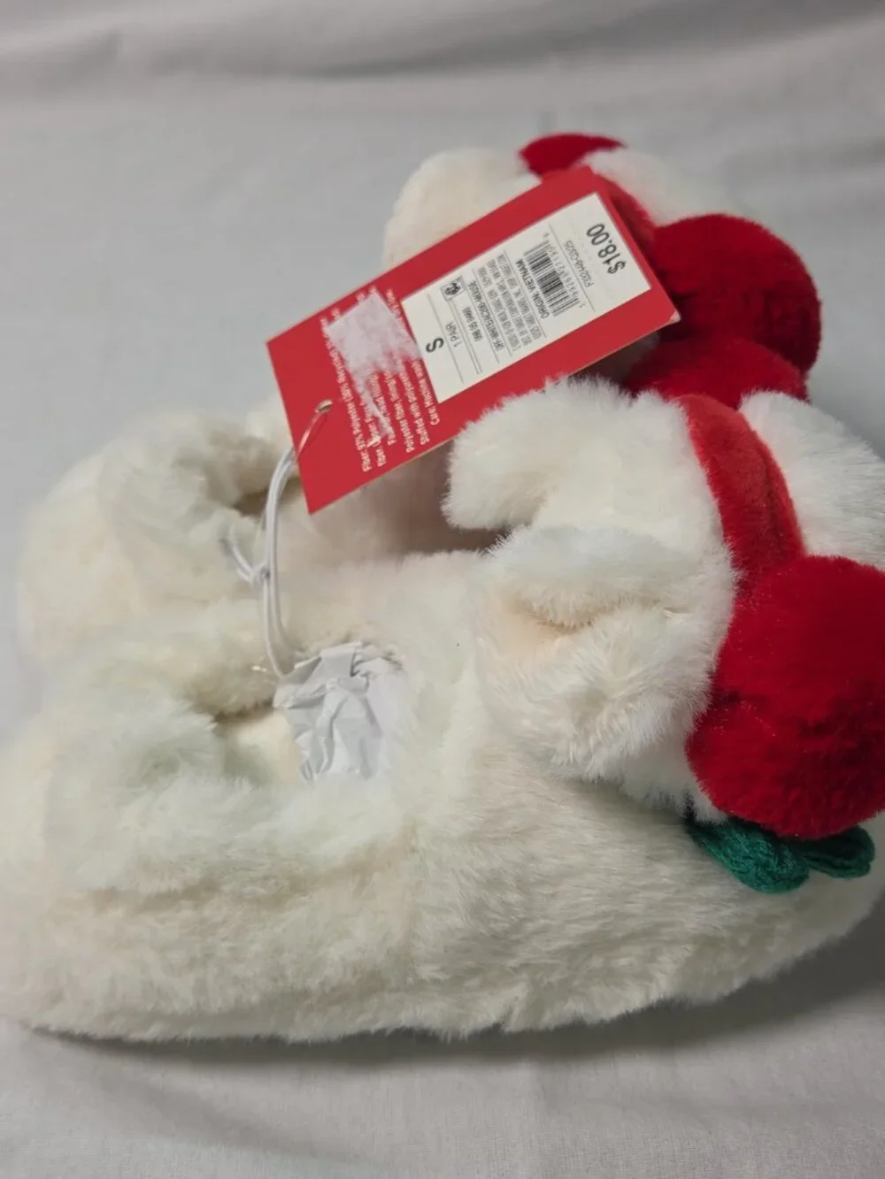 Wondershop Toddler Winter Mouse Houseshoes Slippers Size 5T-6T White Red Shoes